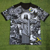 Haut d'entraînement de Football d'été, édition spéciale brésilienne, maillot de Football jésus noir gris, T-shirts d'extérieur à séchage rapide pour hommes et femmes