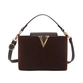 Fashionable mini suede bag for women, faux suede tote bag, decorative handbag with locking buckle, shoulder bags