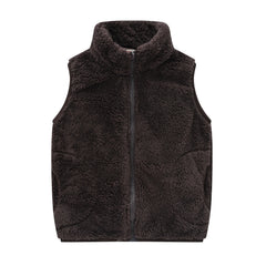 Boys' Solid Color Zip-Up Trench Coat, Children's Winter Coat