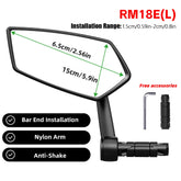 RBRL Bicycle Rearview Mirror, MTB Handlebar Slim Mirror, HD Wide Angle Extended Durable Side Mirrors for Electric Scooter