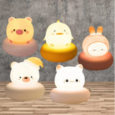 Veilleuse en forme d'animal mignon pour enfants, 3 niveaux, variable, lampe de couchage, commande tactile, veilleuse pour l'allaitement, décor pour tout-petits