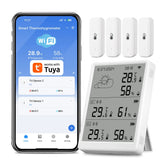 Tuya – WiFi Weather Station, Temperature Sensor, Smart Thermo-Hygrometer Kit, WiFi Gateway and 433MHz Thermo-Hygrometer with App Alerts