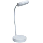 White 10 LED desk lamp with USB charging port, 3 dimming levels, touch control, 1 piece