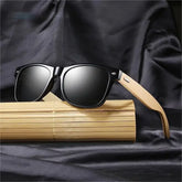 Lunettes de soleil polarisées carrées Vintage en bois de bambou pour hommes et femmes, marque de luxe de styliste, pour la conduite, la pêche, UV400
