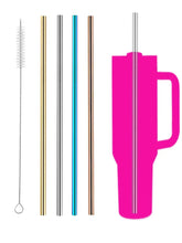 Paille de rechange en acier inoxydable 304, 4 pièces, Compatible avec le gobelet de 30 Oz 40 Oz, 4 pailles réutilisables avec brosse de nettoyage