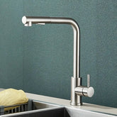 Flexible black ribbed kitchen sink, 2 modes, stream and spray nozzle, stainless steel, hot and cold water, mall faucet deck