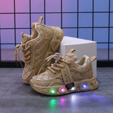 Children's sneakers 2025 spring new girl sneakers 1-6 years casual LED children's shoes fashion girls shoes designer shoes women's sneakers
