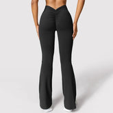 Pantalon évasé de Yoga Sexy pour femmes, taille haute, coupe en V, Push-Up, fesses, Fitness, ajustement confortable, Gym, course à pied, mode Slim