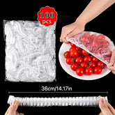 Couvercles de stockage des aliments élastiques réutilisables, transparents, 100 paquets, bol en plastique extensible, plaque d'étanchéité, non parfumé, Alternative parfaite