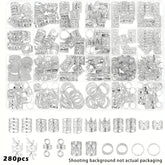 Unisex alloy hair accessory set, elegant bohemian style, hollow and beaded designs, round shape, decorative hair jewelry, 280 pieces