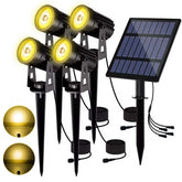 3000K lampe solaire pour arbre décoration de jardin extérieur IP65 étanche 4 LED lumières chaudes cour paysage rue mur solaire projecteur