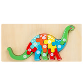 Montessori wooden puzzles for children, toys for toddlers aged 2 to 3 and 4 years, dinosaur toy