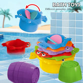 Jouets de bain pour bébé, tasse empilable, jouet pour tout-petits, couleurs aléatoires, tour empilable océan, baignoire, eau, plage, jeu de salle de bain, cadeaux