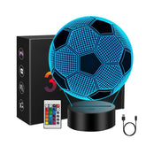 Veilleuse de Football pour enfants avec télécommande, 7 couleurs changeantes, cadeau d'anniversaire, de noël, de saint-valentin, Fan de Sport pour garçons et filles