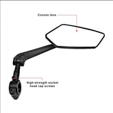 Mountain Bike Rearview Mirror HD Reflection Mirror Battery Operated Adjustable Bicycle Mirror Outdoor Riding Accessories