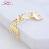 14k Gold Brass Document Bracelets, Hypoallergenic Clasps, DIY Jewelry Making Kit, High Quality, 32mm, 4 Pieces