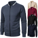 Veste de Baseball pour hommes, Streetwear, nouvelle mode d'automne, vestes décontractées de couleur unie pour hommes, manteau en tissu Jacquard pour hommes