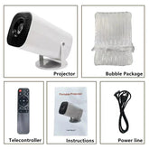 P30 Smart Projector, Android 11, WiFi 6, 4K, 1080P, Video Support, Native 1280x720P Portable Home Entertainment System