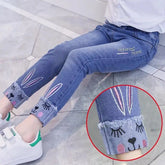 Nouvelles filles mode Jean printemps été et automne doux décontracté Boutique coton Kawaii filles élégant Jean enfants pantalons 3-12Y