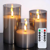 Bougies sans flamme 3D wick bougie LED électrique à piles avec télécommande pour fête hôtel mariage décoration d'anniversaire