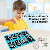 8 Pcs Baguenaudier Série Métal Jouets Éducatifs Intelligence Boucle Ensembles Déverrouiller Décompression Enfants Jouets