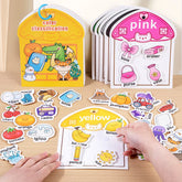 Livre silencieux pour bébés, jouet éducatif, apprentissage précoce, reconnaissance des couleurs avec Velcro, bâton réutilisable, Pages de pelage, jeu interactif