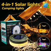 Guirxiété Solar Light for Outdoor Camping, LED Flashlight with Hook, Tent Light, RGB Lights, Stopovers, 10m