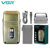 VGR Men's Beard Trimmer Electric Razor Professional Shaver Electric Shaver Machine Waterproof Beard Trimmer Metal Shaver Digital Display Men's Razor V-335