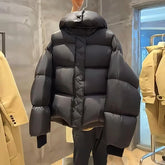 Women's Fashion Puffer Jacket 2025 New Women's High Collar Casual Loose Hooded Puffer Parkas