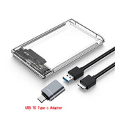 USB 3.0 Hard Drive Enclosure, 2.5-inch SATA SSD Hard Drive Enclosure with 5Gbps Transfer Speed, Mobile External Enclosure, Hard Drive Enclosure Cable
