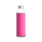 280ml/360ml/550ml glass water bottle, high-temperature resistant sports bottle with protective bag, BPA-free travel drink bottle