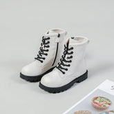 Children's riding boots, white designer shoes, soft and casual platform, new autumn collection