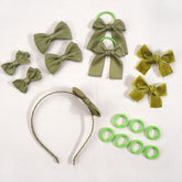 Girls' hair accessory set, 16 pieces/set, hair ties, elastic bands for schoolchildren, hair clips, ponytail holder, scrunchies