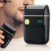 Rasoir électrique rechargeable USB-alternatif, portable, feuille remplaçable, noir-voyage et usage domestique, cadeau pour hommes