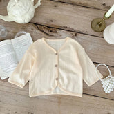 Children's lightweight long-sleeved summer jacket, toddler clothes, solid cardigan for documents, Korean casual wear for baby boys and girls