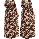 Abaya musulmane avec boutons pour femmes, robes imprimées Eid, Jalabiya, Ramadan, Maroc, Kaftan, Robe longue arabe, Dubaï, Islam éducatif