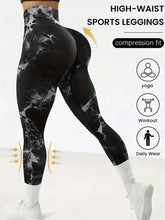 Leggings de gymnastique sans couture pour femmes, pantalons de Yoga, teinture par nouage, collants d'exercice, contrôle du ventre, taille haute, pantalons d'entraînement