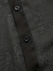 Men's thin black shirts, casual and breathable top, sleepwear, summer