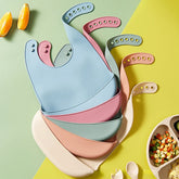 Bavoirs imperméables en Silicone pour bébés, couleur unie, réglage à 6 vitesses, poche de salive, tissus à roter pour enfants, accessoires pour nouveau-nés