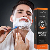 SADOER Mousse à raser pour hommes Mousse à raser pour barbe douce pour homme rafraîchissant hydratant adoucir les racines fibromes non irritantes