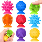 Ensemble de 8 jouets sensoriels souples en Silicone, avec ventouses texturées, jouets anti-Stress, cadeau d'activités