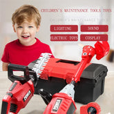 Boîte à outils électrique pour enfants, jouets de simulation, outils de simulation pour bébé, réparation, tondeuse à gazon, scie, sèche-cheveux, outil d'entretien de jouet pour enfant