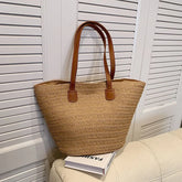 Large capacity shoulder bag for women, woven straw summer basket, designer luxury handbag, beach bag, Bali shopping tote