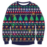Men's and women's Christmas sweatshirt with Santa's reindeer design, long-sleeved pullover, perfect for New Year's, festivals, and parties. Crew neck.