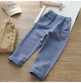 Boys' cartoon embroidered jeans, versatile short-legged haren pants, casual trousers, stylish children's trousers, new summer collection
