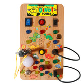 Montessori busy board, sensory toys with LED light switch, control board, travel activities, children's games