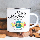 Tasse émaillée de remerciement, cadeau d'urgence pour les amateurs de café, cadeaux originaux pour les enseignants, cadeau de fin d'année scolaire, surprise pour l'enseignant