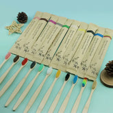100-Piece Bamboo Toothbrush Set, Reusable, Eco-Friendly, Adult Soft Wooden Toothbrush with Custom Laser Engraved Logo