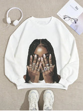 Women's and adults' crew neck hoodie, oversized digital shirt, Hip Hop, Punk Y2k style, autumn/winter 25/26, for adults and children, same style