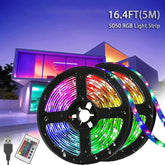 Bande lumineuse LED multicolore avec prise USB, barre lumineuse de fond TV RVB, salle de jeux, fête de famille, veilleuse, décoration, 5m, 24 prédire, 5050